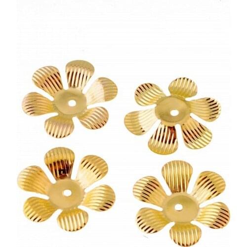 Free shipping 50Pcs Gold Plated Filigree Square Flower Wraps Connectors Metal Crafts Gift Decoration DIY 23x23mm J3545