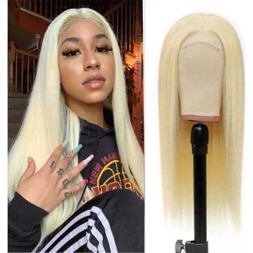 Brazilian 613 Straight Hair Wigs Honey Blonde Lace Frontal Wig 180% Density 13x4 4X4 Lace Closure Straight Human Hair Wigs