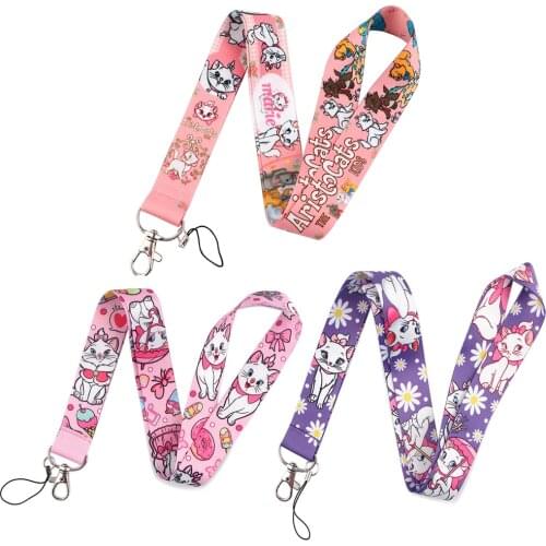 LB1521 Disney The AristoCats Lanyard Key Neck Strap Mobile Phone Decoration Key Chain Jewelry Gifts for Friends