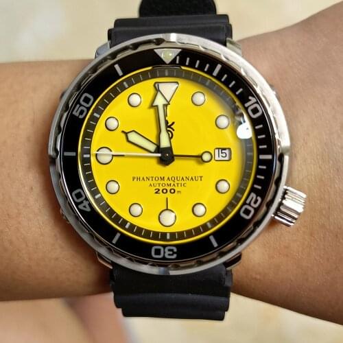 Retro Sports Watch Mens Mechanical Watch Vintage 200M Diver Automaic Watches for Men 47mm Sapphire Luminous Wristwatch SBBN015