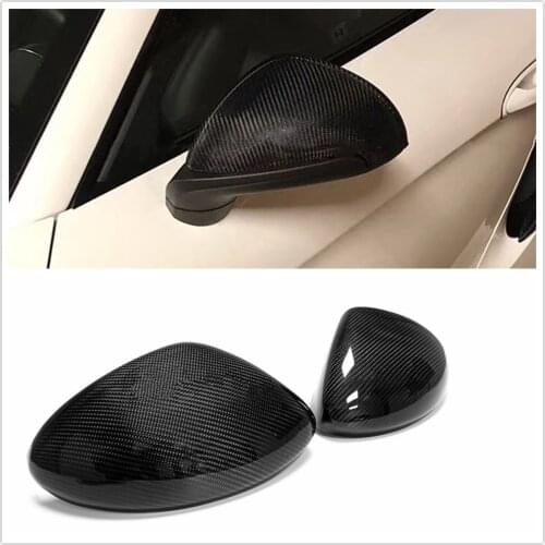 Carbon Fiber Rearview Mirror Cover For 2016+ Porsche 718 Boxster Cayman S GTS Add On