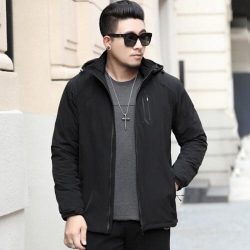 Winter Jacket Men Outwear Waterproof Windbreaker Hooded Jacket Mens Sportswear Coat Outwear Coats Plus Size Thin velvet 9XL 10XL