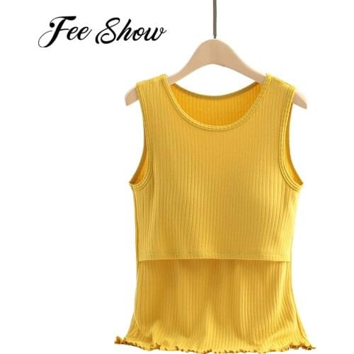 Summer Women Maternity Vest Modal Removable Bra Breastfeeding Tank Top Pregnancy Nursing Cotton Camisole Sleeveless Tee Shirts