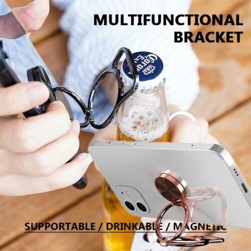 Magnetic Phone Holder For IPhone 12Pro Max Adjustable Metal Stand Phone Holder For Samsung Foldable Phone Bracket With Corkscrew