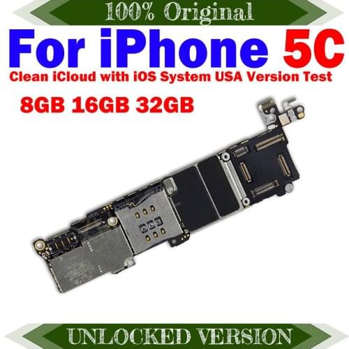 NOT Locked Motherboard For iPhone 5C Unlocked Motherboard 8gb Mainboard With system 32gb Logic Board 16gb Full Function replace