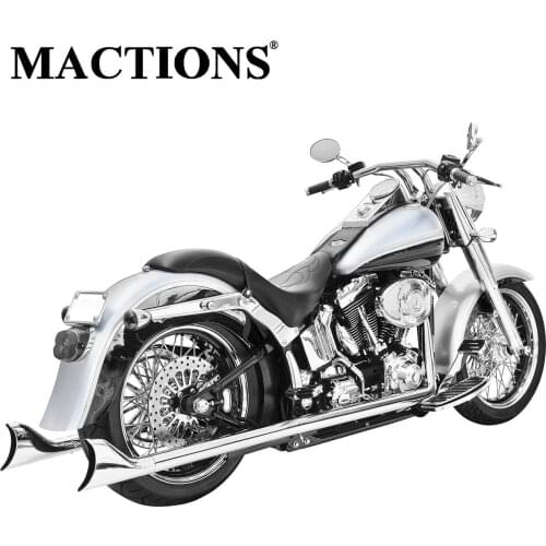 Motorcycle Chrome Dual Exhaust System For Harley Softail Breakout FXSB 2013-2016 Fatboy FLSTF 2007-2017 Night Train FXSTB 07-09