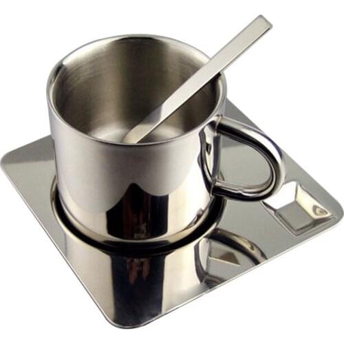 Brief Stainless Steel Coffee Cup Set 5/lot
