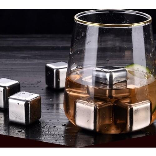 Ice Cubes Set Reusable Whisky Stones Food Grade Stainless Steel Wine Cooling Cube Chilling Rock Party Bar Tool
