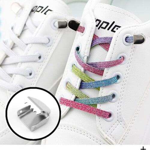 New Elastic Locking Shoelace Candy color No Tie Shoe laces Sneakers Quick Safety Flats Shoelace Kids and Adult Unisex Lazy laces