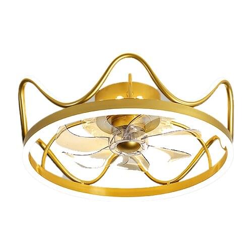 2021 New Ceiling Fan with Light Copper Motor Golden Fan Lamp with RC Ceiling Fans Bedroom Living Room Decor Lighting AC220v
