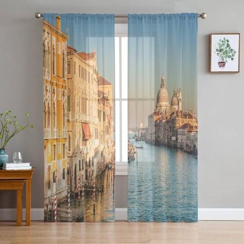 Sheer Curtains For Living Room House Wave Sky Landscape Nature Bedroom Balcony Large Curtains Kitchen Dining Room Voile Curtains