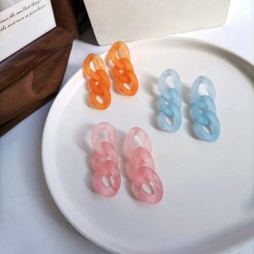 Candy jelly color simple chain Acrylic Earrings for women stud Earring new jewelry