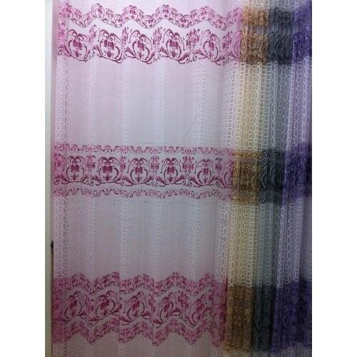 CS 128 T Chic Floral Type Tulle Voile Door Window Curtain fabric Drape Panel Sheer Scarf Valance For Home Use 2-east