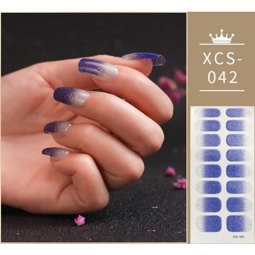 Blue Shiny Twinkle Posts/1 Sheet Nail Sticker Trend Minimalist Design Glitter Gradient Color Nail Stickers Glitter Series