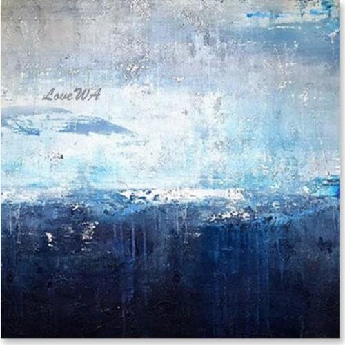 Blue Acrylic Design Wall Decor Art Oil Painting Picture Real Handmade Hot Selling Paintings Picture Canvas Wall Art For Bedroom