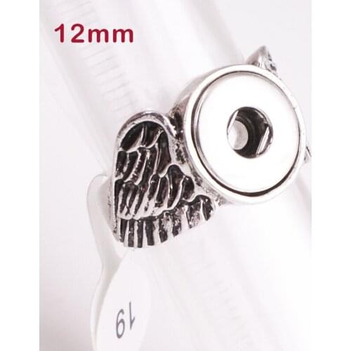 Wing Vintage 12mm snap button ring DIY JEWELRY JZ361