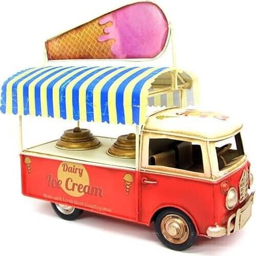 Decorative Metal Ice Cream Cart - Trinket, Miniature, Gift, Nostalgic, Vintage, Handmade Hand Painted, quality Durable