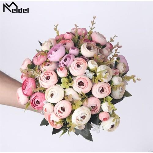 YO CHO retro tea rose flower simulation flower home table setting bouquet wedding decoration fake flower party DIY