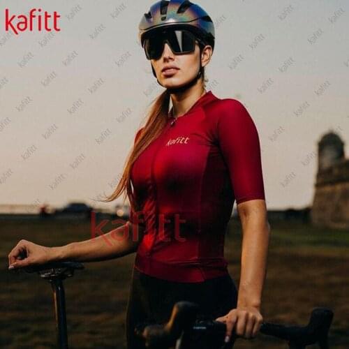 Kafitt Womens Cycling Jumpsuit Womens Outdoor Sports Shirt Set Cycling Shorts Red One-piece Clothing Triathlon Racer Suit