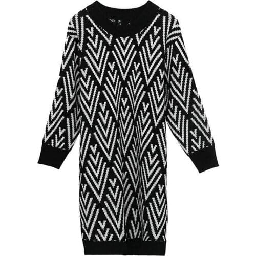 Korean Style Sweater Dress Women New Pollover 2021 Casual Woman Thick Knitted Autumn Loose Warm Jumper Dresses Winter