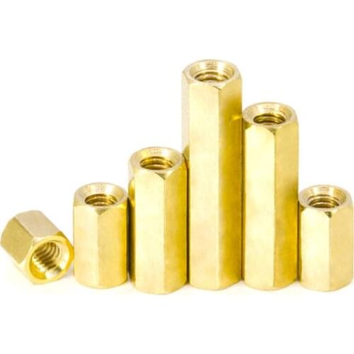 1pcs M7 Hexagon nut Copper column Computer motherboard Double pass connecting columns brass 8mm-100mm(L) 12mm(S)