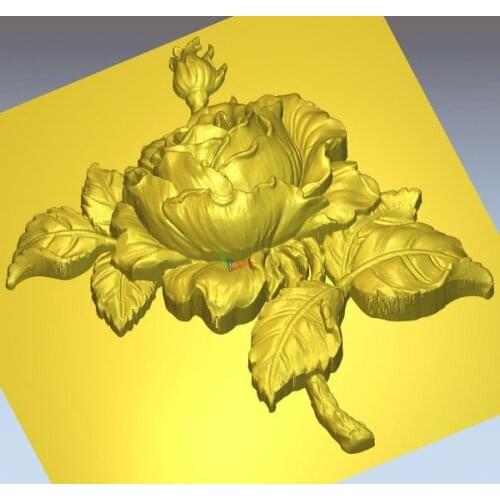 3d model relief for cnc in STL file format Flower_13