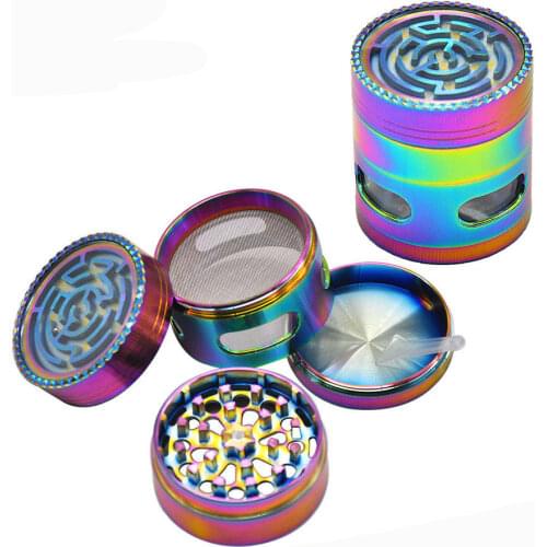 4-layer Tobacco Grinder Metal 50MM/1.96inch Grass Herb Grinder for Smoking Weed with Ball in The Maze Herbal Crusher
