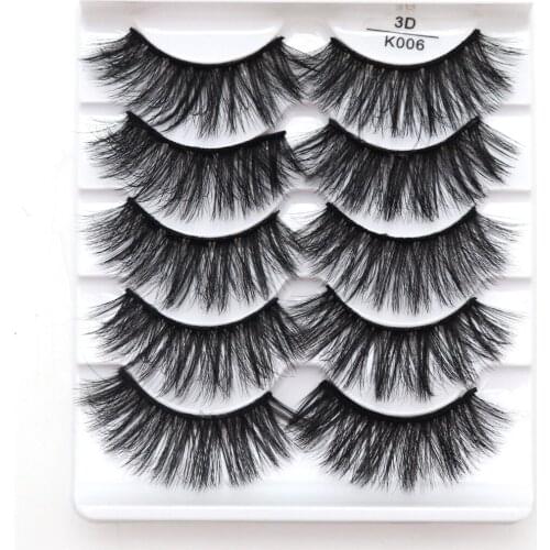 5pairs 3D Mink False Eyelashes Natural Thick Lashes Handmade Soft Eyelashes Makeup Eyelashes Extension