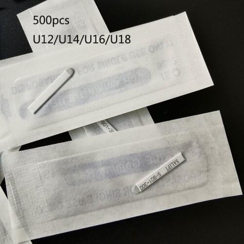 500pcs Microblading 7 9 11 12 14 18 Pins U Shape Permanent Makeup Eyebrow Flex Tattoo Needles For 3D Lamina Blade Agulhas Tebori