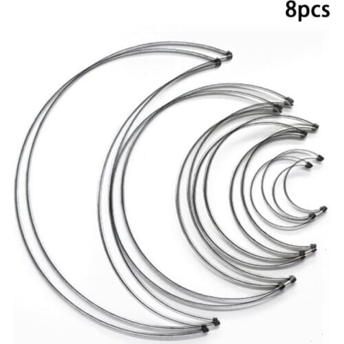 8Pcs 80Mm/120Mm/160Mm/200Mm Metalen Ronde Krans Frame Diy Home Decor-Hart/Vijfpuntige Ster/Maan/Driehoek Patroon