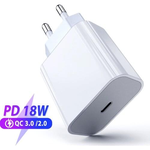 For apple 18w usb c power adapter 18W PD 3.0 Charger USB Type C US EU US Adapter For iPhone 11 pro X Fast Charging Power Type-C