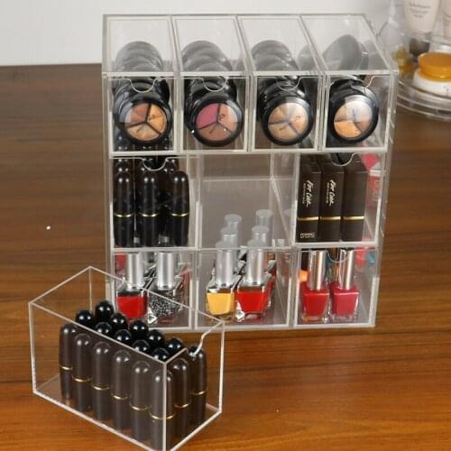 10 Grids Acrylic Makeup Organizer Lipstick Cosmetic Box Storage Box Jewelry Box Case Holder Display Stand Make Up Organizer