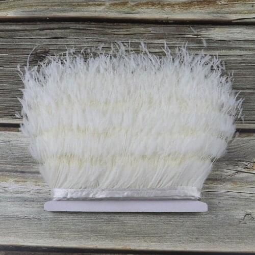 1Meter Burnt Silk Ostrich Feathers Trim Ribbon 10-15CM High Quality Plumes Fringe For Crafts Wedding Dress Decoration Accessory