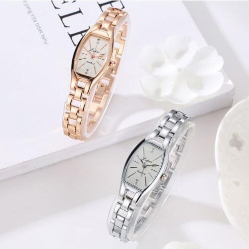 Lvpai Personality Simple Rectangular Thin Strap Watch Stainless Steel Quartz Women Watch Elegant Simple Female Watches Diamond