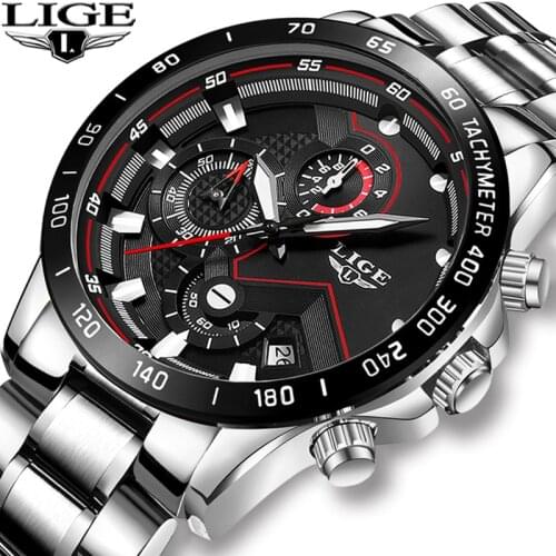 2020 LIGE Men Watches NEW Classic Aesthetic Design Men Watch Sport Waterproof Stainless Wristwatch Male Quartz Relogio Masculino