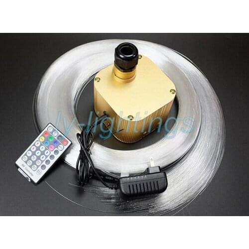 Decoration Twinkle stars effect 16W RGB+W fiber optic lights led light engine+ top PMMA optical fibers mix size wireless control