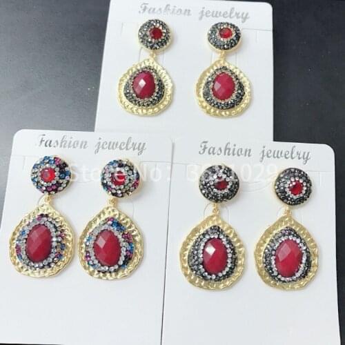 European and American new drop - shaped red retro earrings with stylish simplicity