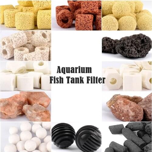 500g Aquarium Filter Media Activated Carbon Ceramic Rings Ball Fish Tank Filter Media Bio Balls with Free Filter Net Bag