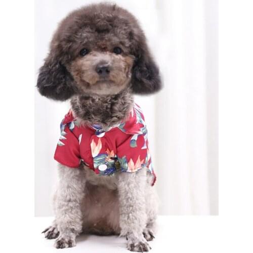 Dog Shirts Clothes Summer Beach Clothes Vest Pet Clothing Floral T-Shirt Hawaiian For Small Large Dog Chihuahua Cat clothes