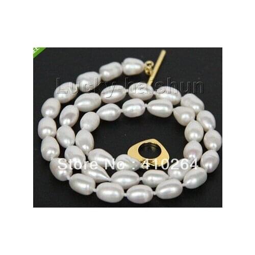 Wholesale_jewelry_$ AAA 17" 11mm rice white freshwater pearls necklace