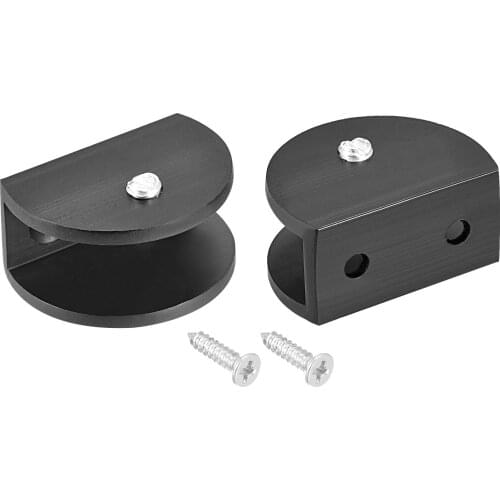 Uxcell Glass Shelf Bracket Aluminum Alloy Semicircle Clip for 10-12mm Thick 2pcs