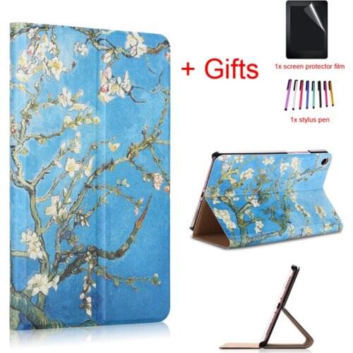 Sleep Wake Magnetic case for Xiaomi Mi Pad4 Plus 10.1 PU Leather stand cover for xiaomi 10.1"Tablet Protective case+film+stylus