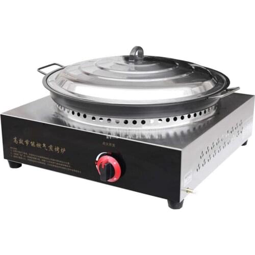 Desktop Commercial Gas Crepe Maker Single Burner Stainless Steel Dumpling Frying Pan Pancake Machine Gas Crepe Making Machine