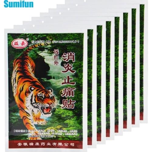 64Pcs White Tiger Balm Herbs Patches Capsicum Medical Plaster Knee Back Pain Relief Joint Arthritis Lumbar Spine Stickers D2395