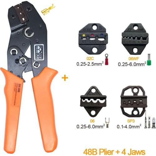SN-48B 4 jaws toolkit crimping plier 0.5-1.5mm2 20-15AWG 2.8 4.8 6.3 VH2.54 3.96 2510/tube/insulation terminals electrical tools