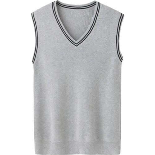 Casual men pullover vests waistcoats knitting male sleeveless vest for boys knitted fabric warm for school england style male