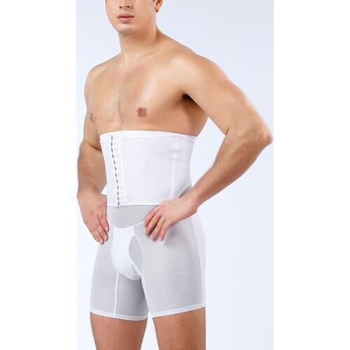 Mens Tummy Control Shorts High Waist Slimming Underwear Body Shaper Seamless Belly Girdle Boxer Briefs Men Shapewear