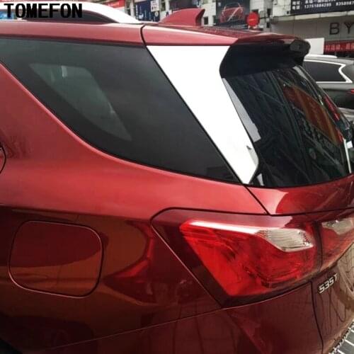 TOMEFON ABS Chrome For Chevrolet Holden Equinox Third GE 2018 2019 2020 Rear Spoiler Wings Tail Side Window Windshield Triangle