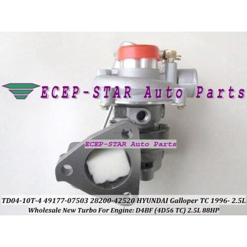 TD04-10T-4 49177-07503 28200-42520 28200 42520 Turbo Turbocharger For HYUNDAI Galloper TC 1996- Engine D4BF (4D56 T/C) 2.5L 88HP