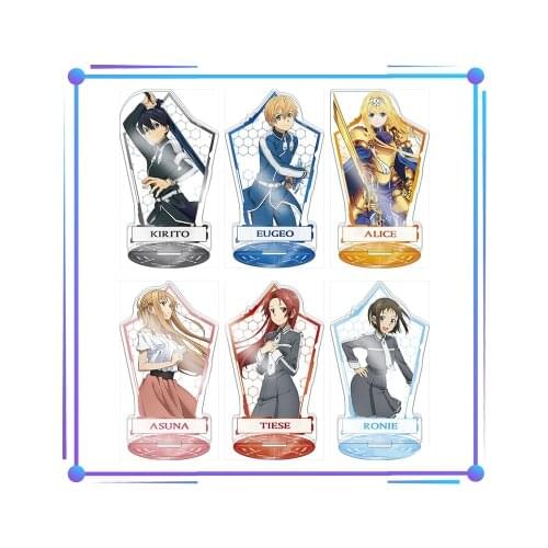 Japan Anime Sword Art Online SAO Yuuki Asuna Kirigaya Kazuto Kirito Acrylic Stand Model Plate Desktop Decor Toy Collection